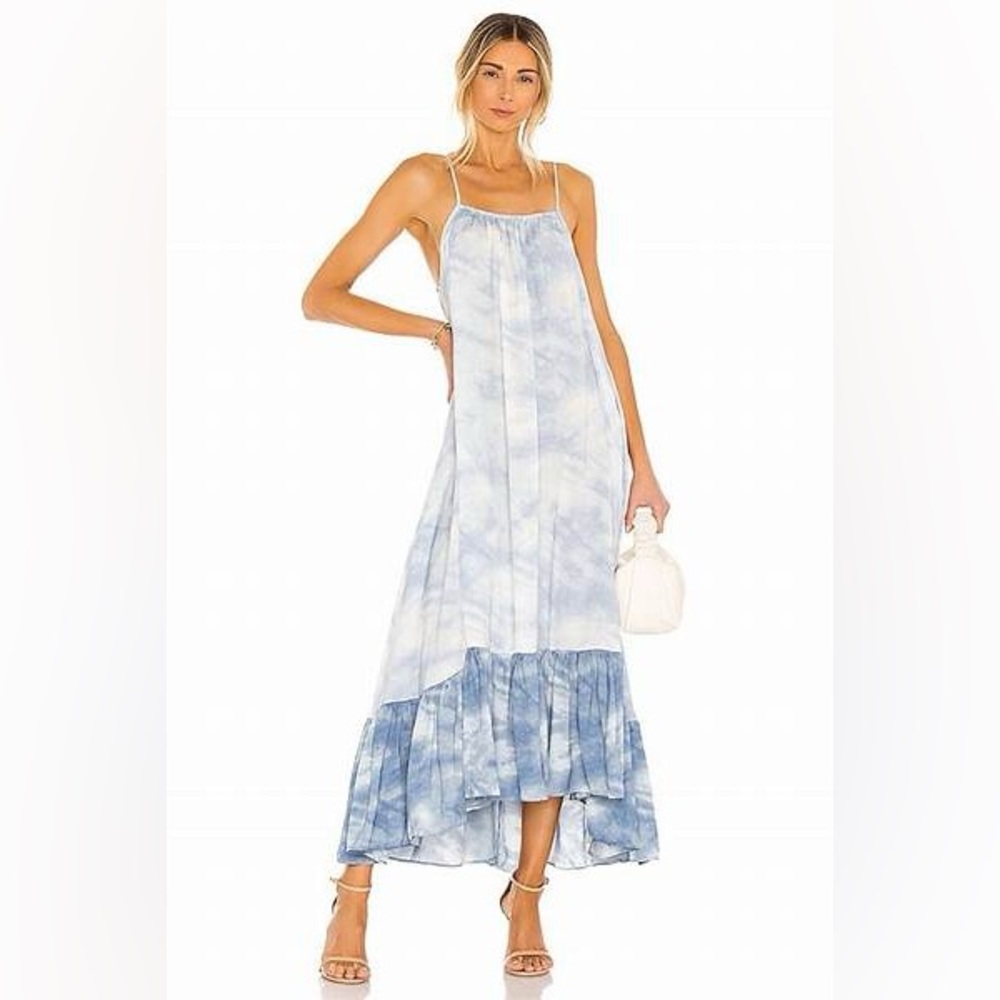 NWT Free People Full On Maxi Slip Dress in Sea Combo - Medium - Picture 2 of 7
